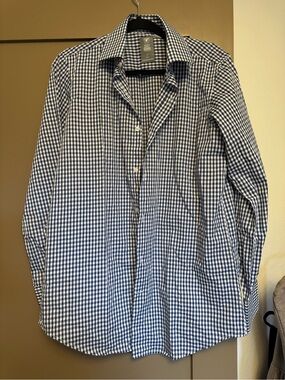 Classic Blue Gingham Men’s Dress Shirt - brand new